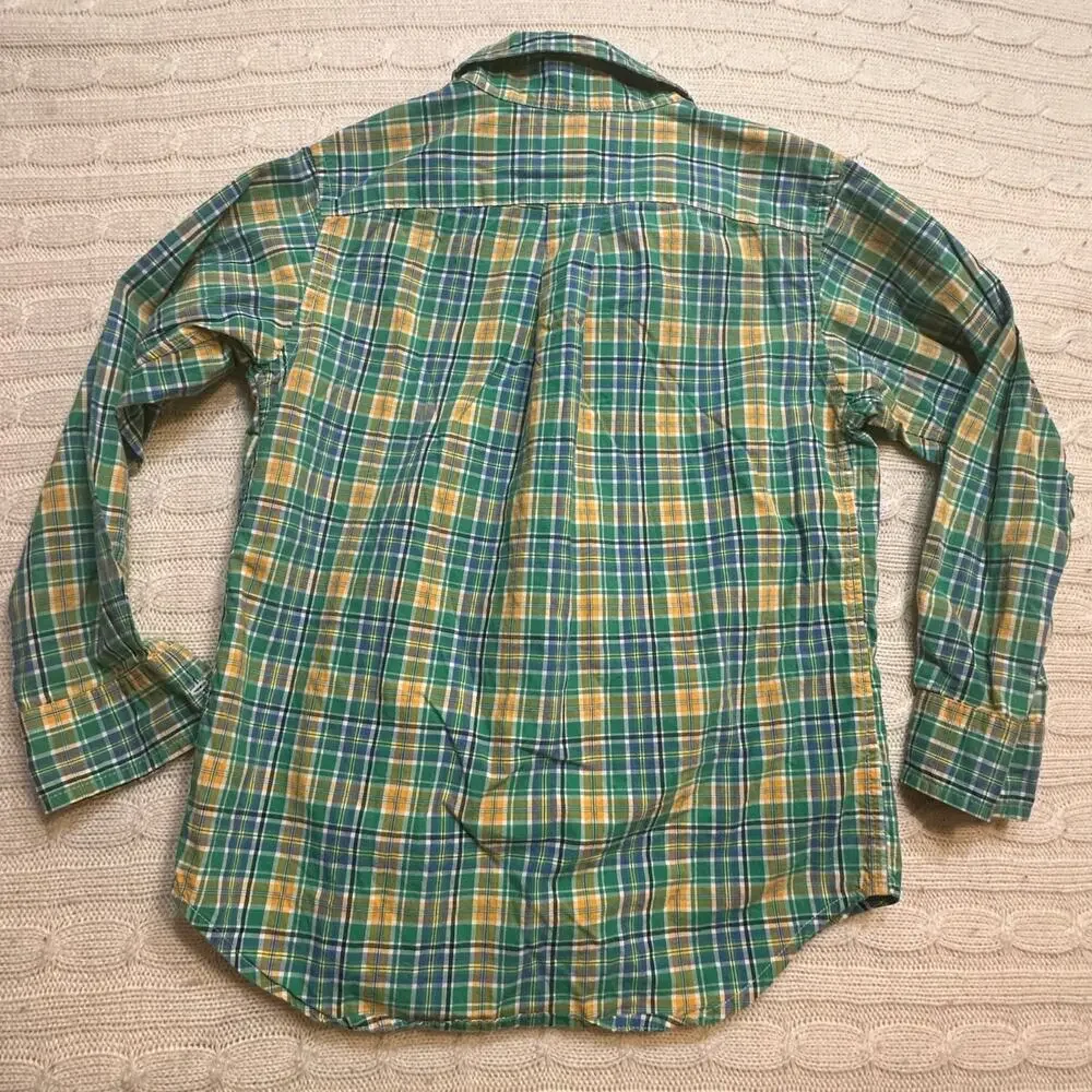 Ralph Lauren Green Plaid Oxford Shirt sz 5 Button Down Shirt
